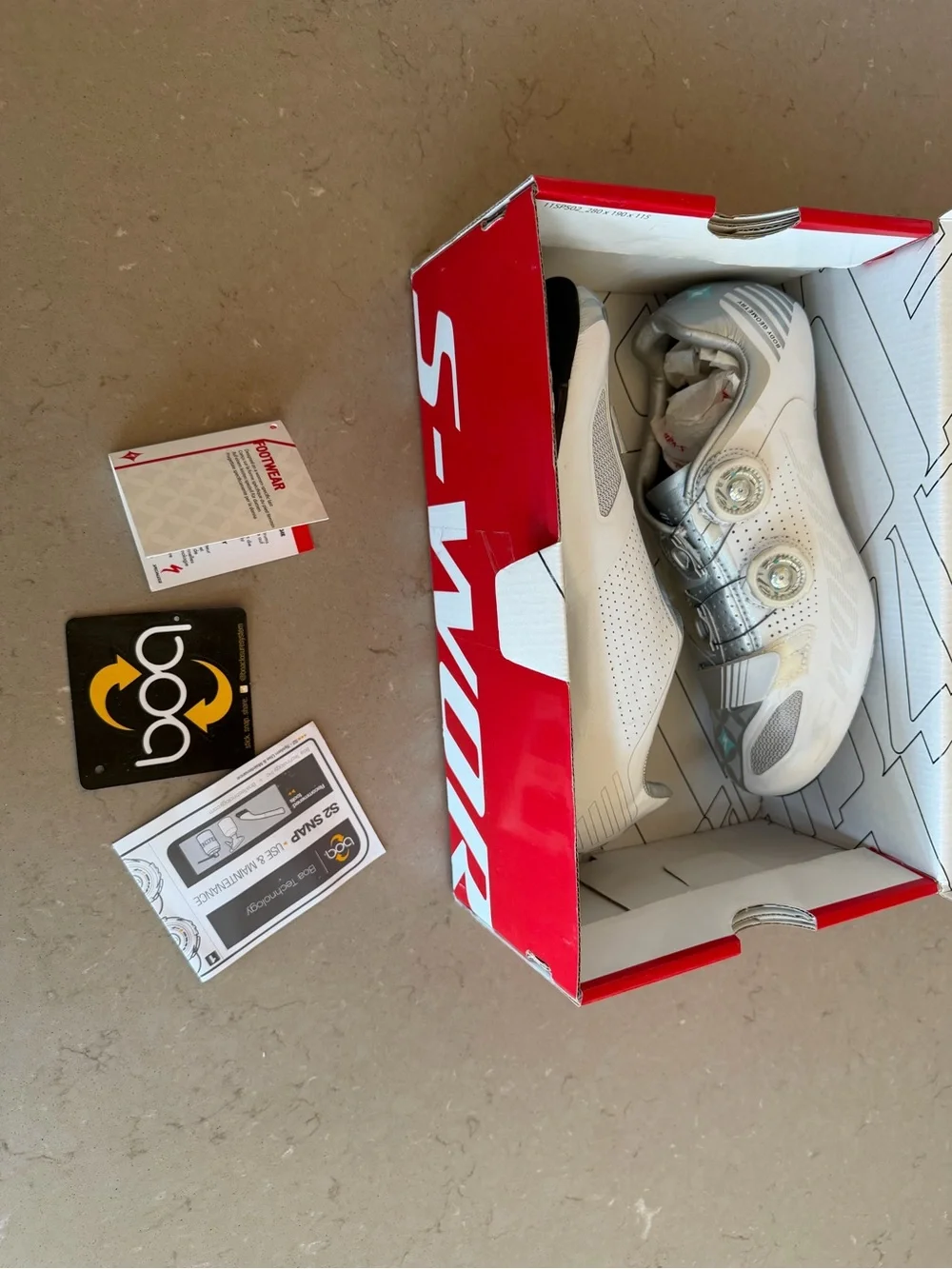 Specialized S-Works Road Cycling Shoes EU 38 US 7.25 White Silver Carbon BOA Box